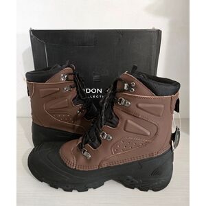 NEW London Fog Breckenridge Mens 11M Waterproof Leather Lace Up Snow Boots